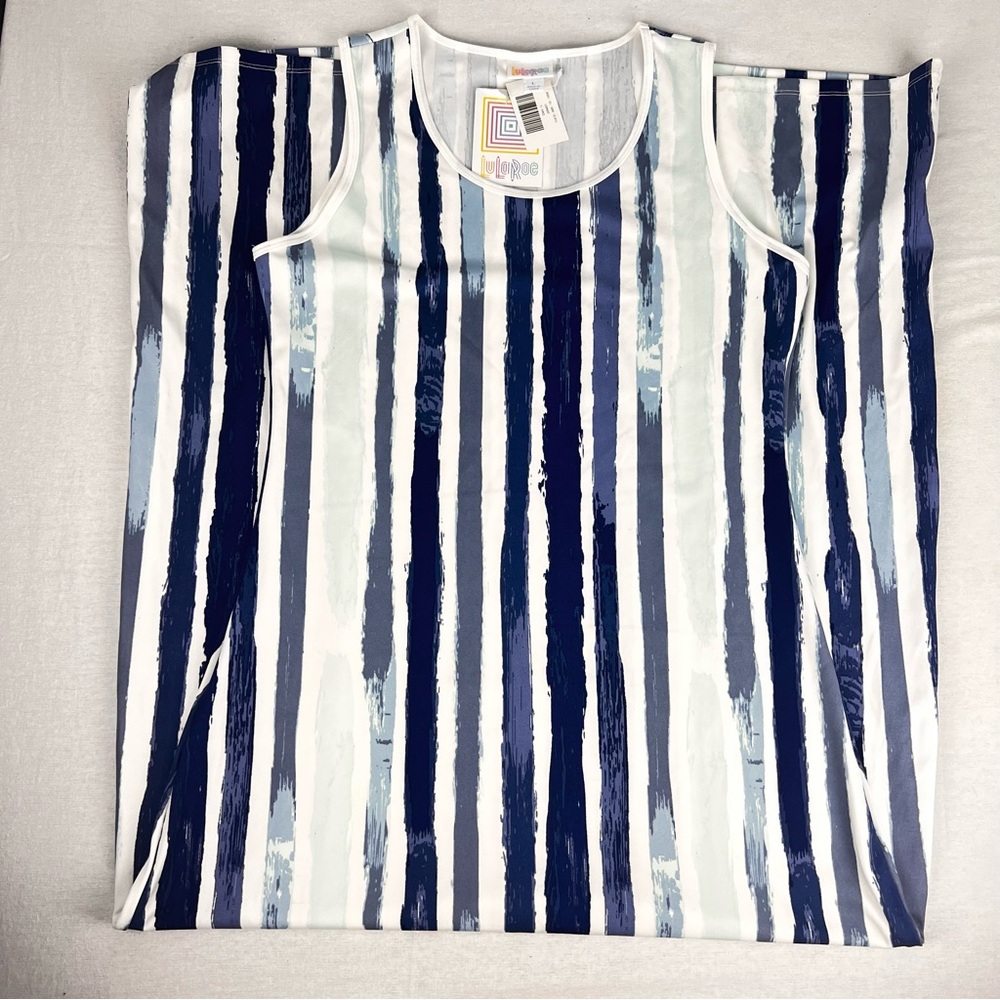 New LuLaRoe Dani Long Tank Dress large blue  NWT Beachy